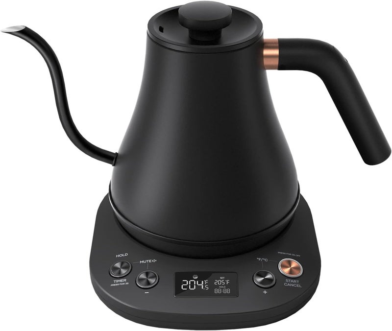 Mecity Electric Kettle Gooseneck Pour Over Kettle ±1℉ Temperature Control Quick Heating Water Boiler for Coffee & Tea & Formula Auto Shut Off Tea Kettle 1200 Watt, 0.8L, Matt Black, Barista Edition - Image 1